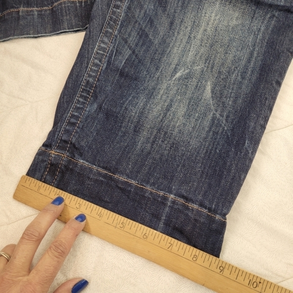 Kut From The Kloth Dark Blue Denim Bermuda Shorts Back Flap Pockets preppy 10 - Picture 9 of 10